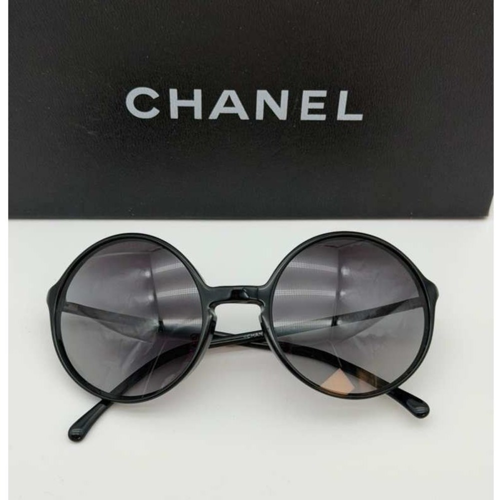 CHANEL Round Sunglasses Black Oversized – 100% Authentic – Excellent Condition - Picture 3 of 12